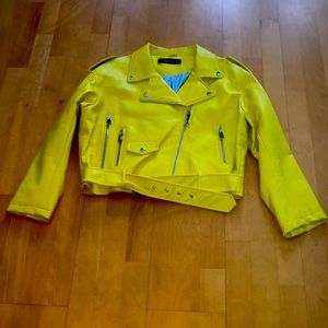 NWT Faux leather cropped jacket by Zara Sz XL